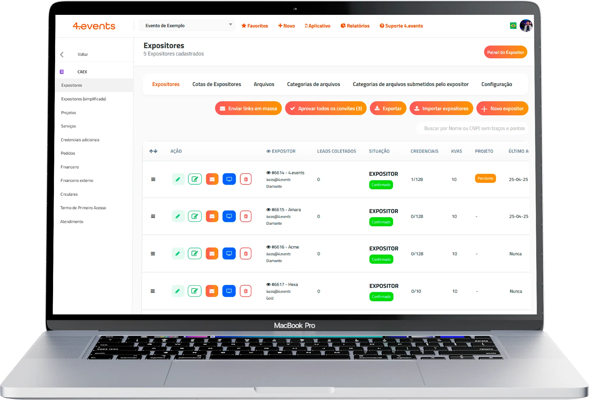 Gestão de Expositores