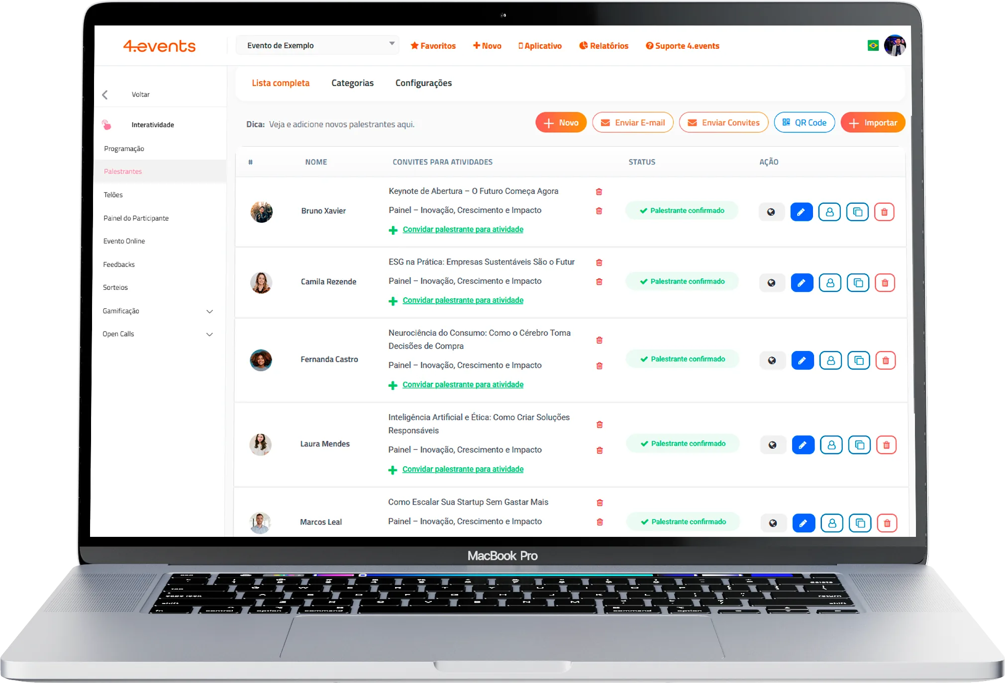 Gestão de Palestrantes